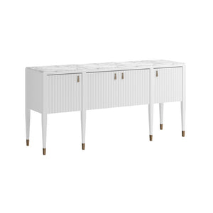 A.R.T. Furniture Eave Sideboard with Luxurious Stone Top for Contemporary Living Spaces and Elegant Storage Solutions White 436251-1866