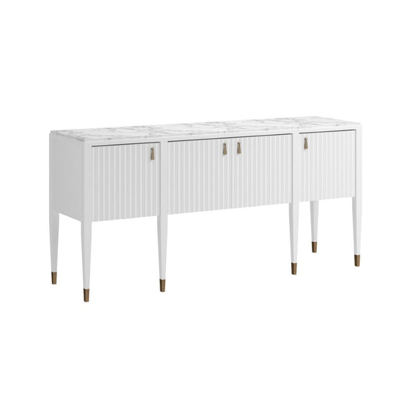 A.R.T. Furniture Eave Sideboard with Luxurious Stone Top for Contemporary Living Spaces and Elegant Storage Solutions White 436251-1866
