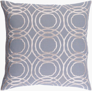 Surya Ridgewood 20" X 20" Accent Pillow - Durable Linen-cotton Blend For Modern Home Decor With Warranty Gray Linen,Cotton,Linen,Cotton Rdw006-2222d