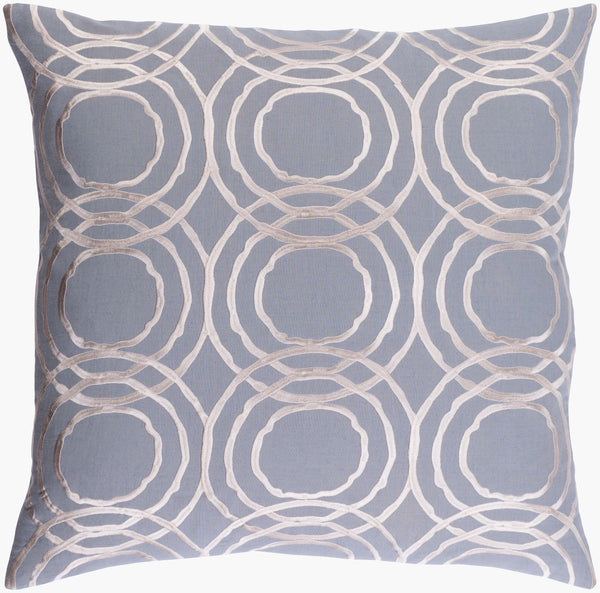 Surya Ridgewood 20" X 20" Accent Pillow - Durable Linen-cotton Blend For Modern Home Decor With Warranty Gray Linen,Cotton,Linen,Cotton Rdw006-2222d