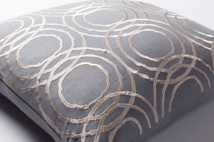 Surya Ridgewood 20" X 20" Accent Pillow - Durable Linen-cotton Blend For Modern Home Decor With Warranty Gray Linen,Cotton,Linen,Cotton Rdw006-2222d