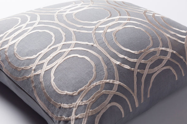 Surya Ridgewood 20" X 20" Accent Pillow - Durable Linen-cotton Blend For Modern Home Decor With Warranty Gray Linen,Cotton,Linen,Cotton Rdw006-2222d