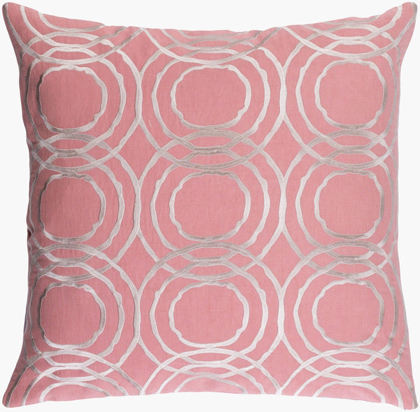 Surya Ridgewood 20" X 20" Accent Pillow - Durable Linen-cotton Blend For Modern Home Decor With Warranty Pink Linen,Cotton,Linen,Cotton Rdw007-2020