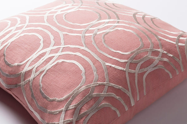 Surya Ridgewood 20" X 20" Accent Pillow - Durable Linen-cotton Blend For Modern Home Decor With Warranty Pink Linen,Cotton,Linen,Cotton Rdw007-2020