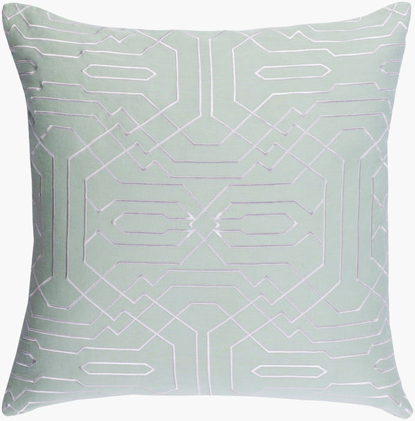 Surya Ridgewood 20" X 20" Accent Pillow - Durable Linen-cotton Blend For Modern Home Decor With Warranty Green Linen,Cotton,Linen,Cotton Rdw009-2020