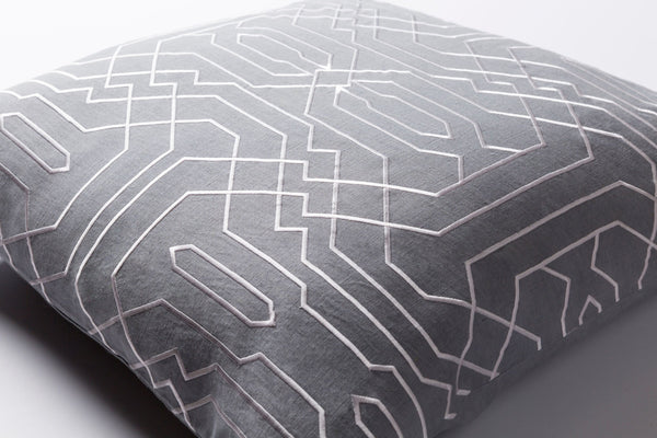 Surya Ridgewood 20" X 20" Accent Pillow - Durable Linen-cotton Blend For Modern Home Decor With Warranty Gray Linen,Cotton,Linen,Cotton Rdw010-2222d