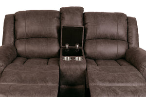 Porter Designs Porter St John Motion Reclining Love Seat - Plush Brown Leather-like Comfort For Stylish Living Brown Fabric 03-201-02-7625