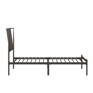 Homelegance By Top-Line Dante Metal Platform Bed with Curved Metal Headboard Dark Bronze Metal