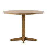 Homelegance By Top-Line Juliette Round Two-Tone Dining Table Oak Rubberwood