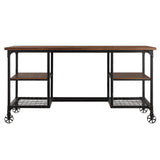 Homelegance By Top-Line Delano Industrial Modern Rustic Storage Desk Black Veneer