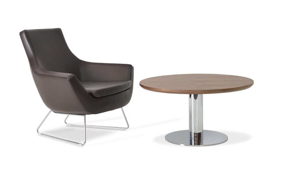 Soho Concept Tango Wood Coffee Table: Stylish White Lacquer, Walnut & Natural Ash With Brushed Steel Base 36" Brown  Soho-concept-dining-chair-12560