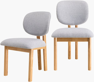 Surya Rena Dining Chair - Elegant 34"H X 20"W X 26"D With Sustainable Upholstery For Ultimate Comfort Upholstery, Light Blue,Base, Clear Recycled Fabric,Polyester,Rubber Wood,Dacron Ree001-set