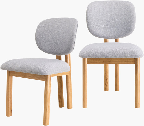 Surya Rena Dining Chair - Elegant 34"H X 20"W X 26"D With Sustainable Upholstery For Ultimate Comfort Upholstery, Light Blue,Base, Clear Recycled Fabric,Polyester,Rubber Wood,Dacron Ree001-set