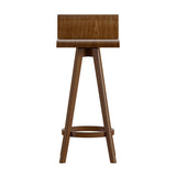 Homelegance By Top-Line Dylan Mid-Century Modern Swivel Wood Stool (Set of 2) Walnut Wood