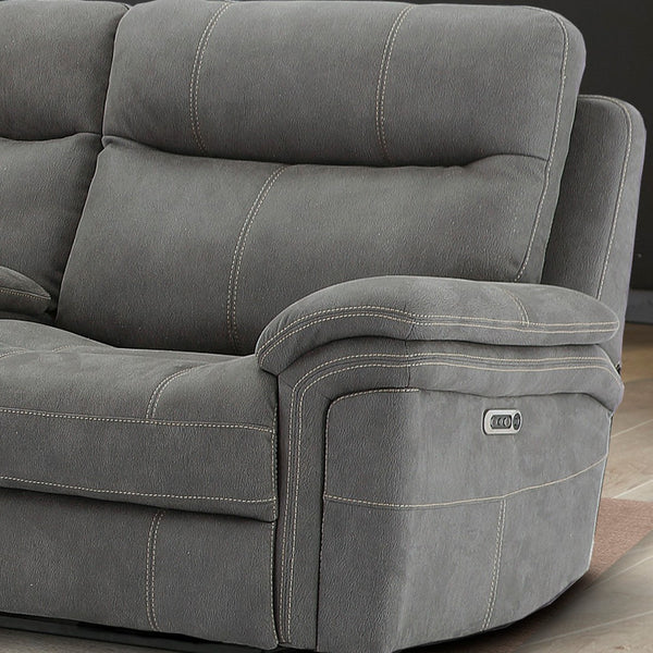 Parker House Parker Living Mason - Carbon Power Reclining Console Loveseat Carbon 100% Polyester (W) MMA#822CPH-CRB