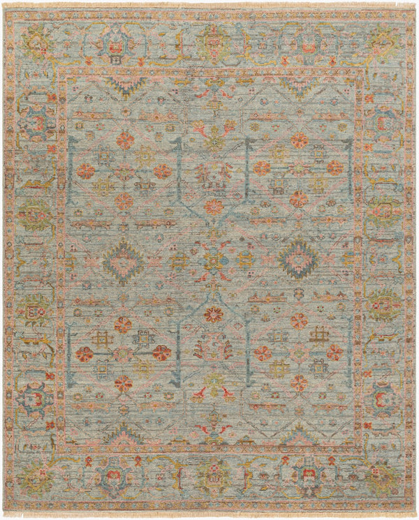 Surya Reign 2' X 3' Handmade New Zealand Wool Rug – Modern Fringe Design For Stylish Home Décor Pale Blue Wool,Cotton Reg2323-23