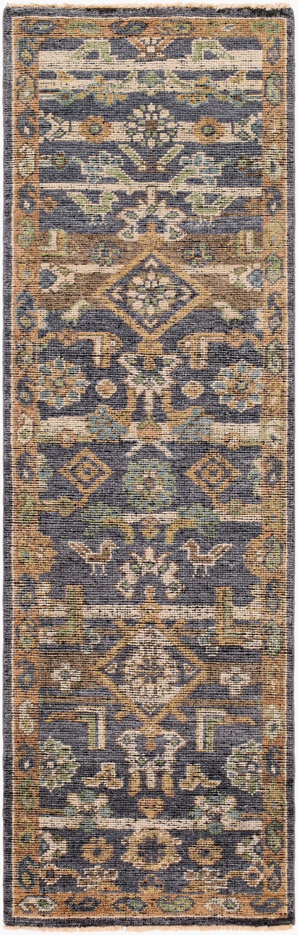 Surya Reign 2' X 3' Handmade New Zealand Wool Rug – Modern Fringe Design For Stylish Home Décor Navy Wool,Viscose Reg2324-268