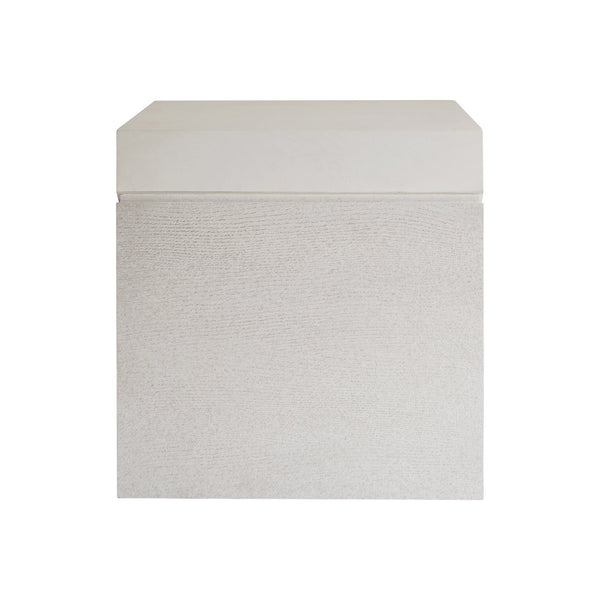 Bernhardt Bernhardt Ellison Square Side Table — Adobe Faux Stone Top, Sandblasted White Base, Modern Accent 553124