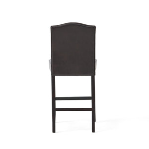 English Elm Christopher Knight Home® - Set of 2 Upholstered Counter Height Barstools with Nailhead Trim, Plush Fabric Comfort & Sturdy Legs Brown 62369.00PU