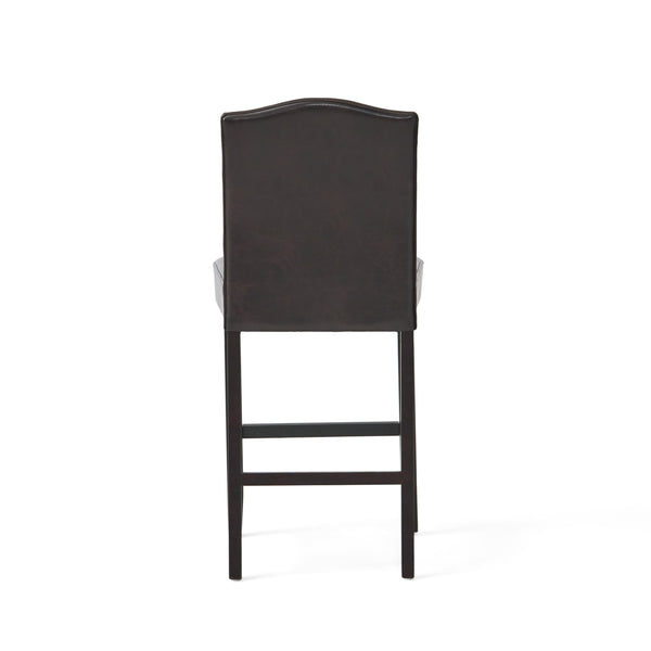 English Elm Christopher Knight Home® - Set of 2 Upholstered Counter Height Barstools with Nailhead Trim, Plush Fabric Comfort & Sturdy Legs Brown 62369.00PU