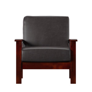 Homelegance By Top-Line Parcell Mission-Style Oak Finish Wood Accent Chair Brown Wood