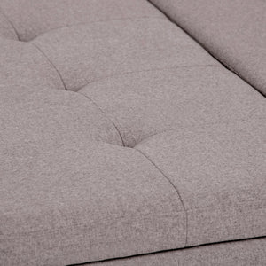 English Elm Dover Square Coffee Table Ottoman - Cloud Grey Linen Storage Piece For Modern Living Rooms & More B136P159049