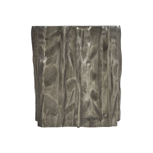 Bernhardt Bernhardt Elba Graphite Faux Bois Outdoor Accent Table — Cast Aluminum, Sculptural All-Weather Side Table X04179