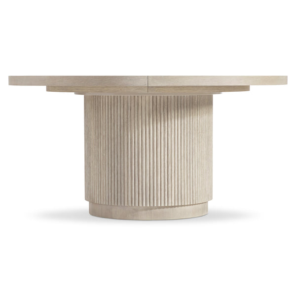 Bernhardt Bernhardt Lucerne Wire-brushed Oak Round Dining Table with Reeded Pedestal Base K2294