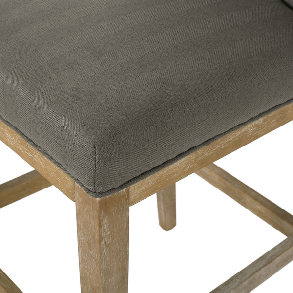 English Elm Christopher Knight Home® - BARSTOOL Grey Fabric Upholstered Padded Seat with Sturdy Eco Wooden Frame — Comfortable Durable Design 73531.00DPGRY