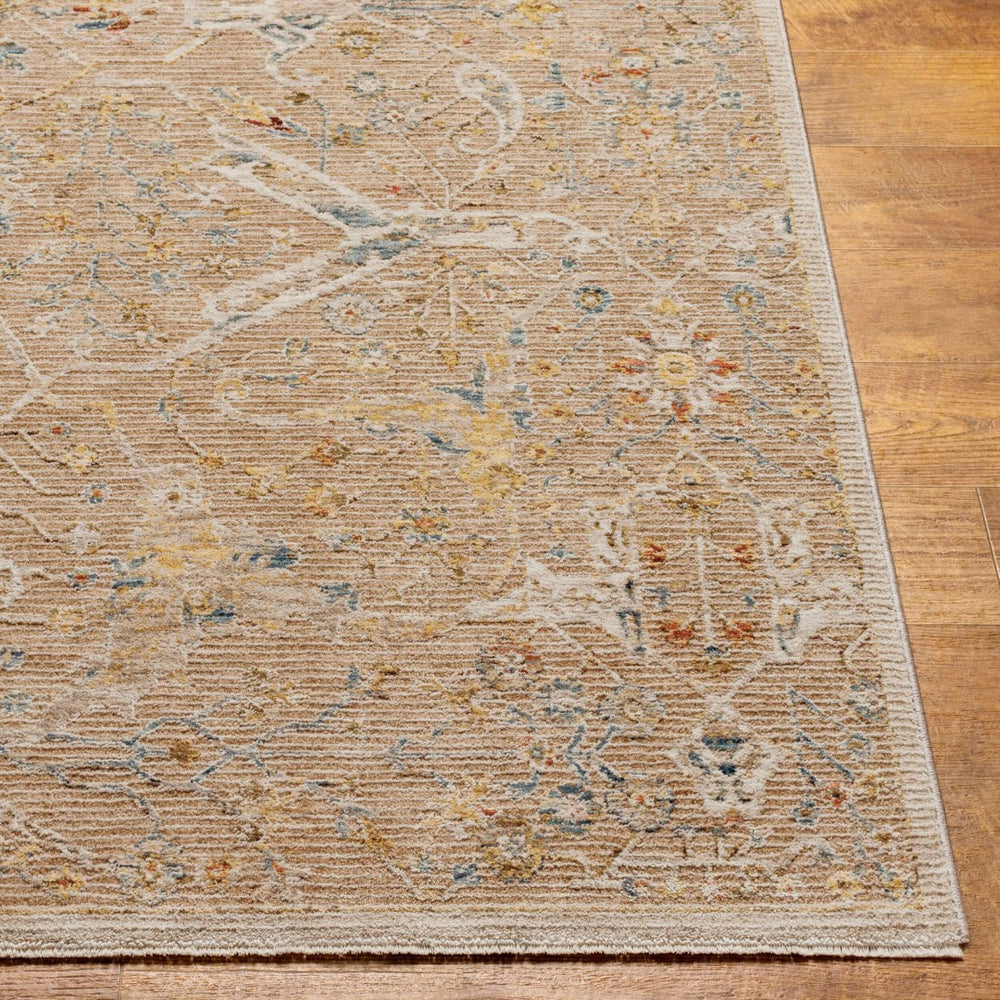 Livabliss Reina Traditional Turkish Polyester Area Rug with Fringe for Large Living Dining Rooms Light Brown, De 2' x 2'11" REN2300-23