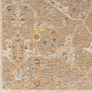 Livabliss Reina Traditional Turkish Polyester Area Rug with Fringe for Large Living Dining Rooms Light Brown, De 2' x 2'11" REN2300-23