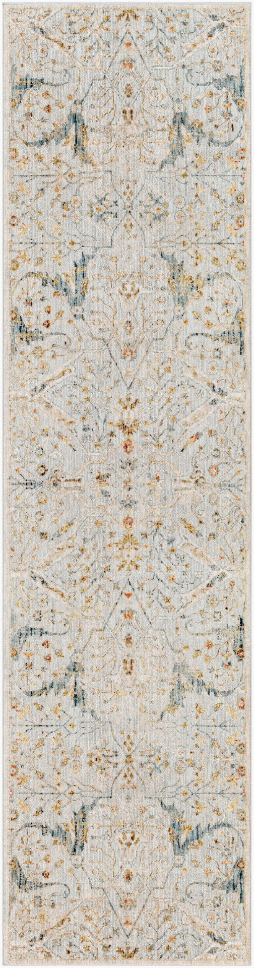 Livabliss Reina Traditional Turkish Polyester Area Rug with Fringe for Large Living Spaces Denim, Light Gr 2'7" x 10' REN2301-2710