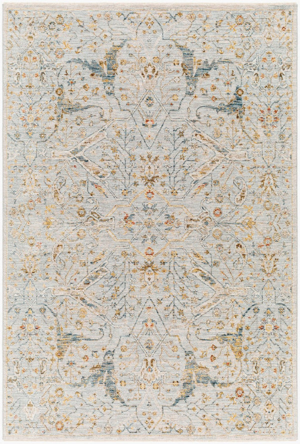 Livabliss Reina Traditional Turkish Polyester Area Rug with Fringe for Large Living Spaces Denim, Light Gr 10' x 13'11" REN2301-1014