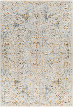 Livabliss Reina Traditional Turkish Polyester Area Rug with Fringe for Large Living Spaces Denim, Light Gr 6'7" x 9'6" REN2301-6796
