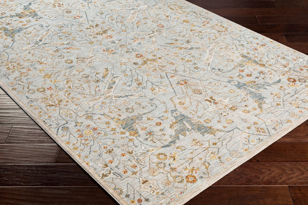 Livabliss Reina Traditional Turkish Polyester Area Rug with Fringe for Large Living Spaces Denim, Light Gr 7'10" x 10'2" REN2301-710103