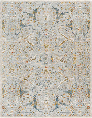 Livabliss Reina Traditional Turkish Polyester Area Rug with Fringe for Large Living Spaces Denim, Light Gr 7'10" x 10'2" REN2301-710103