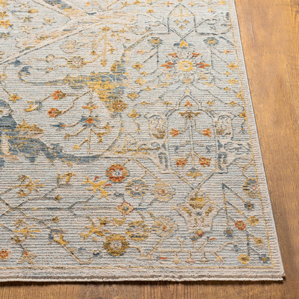 Livabliss Reina Traditional Turkish Polyester Area Rug with Fringe for Large Living Spaces Denim, Light Gr 10' x 13'11" REN2301-1014