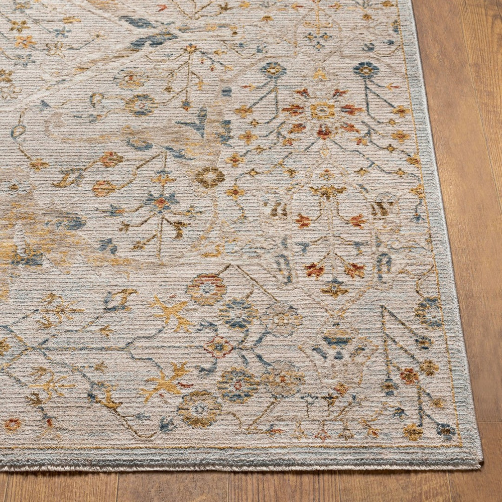 Livabliss Reina Traditional Turkish Polyester Area Rug with Fringe Border for Large Living Rooms Light Gray, Den 10' x 13'11" REN2302-1014