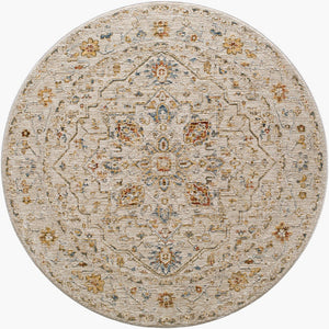 Livabliss Reina Traditional Fringe Area Rug with High Low Texture for Large Living Rooms Light Gray, Med 7'10" x 7'10" REN2303-710RD