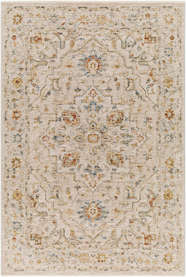 Livabliss Reina Traditional Fringe Area Rug with High Low Texture for Large Living Rooms Light Gray, Med 2'7" x 3'11" REN2303-274