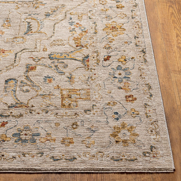 Livabliss Reina Traditional Fringe Area Rug with High Low Texture for Large Living Rooms Light Gray, Med 2'7" x 10' REN2303-2710