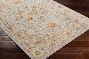Livabliss Reina Traditional Medallion Area Rug Turkey Woven Polyester Medium Pile Fringe Trim Light Gray, Cre 10' x 13'11" REN2304-1014