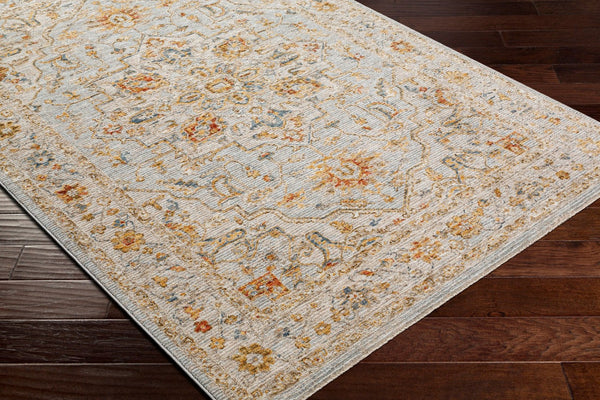 Livabliss Reina Traditional Medallion Area Rug Turkey Woven Polyester Medium Pile Fringe Trim Light Gray, Cre 10' x 13'11" REN2304-1014
