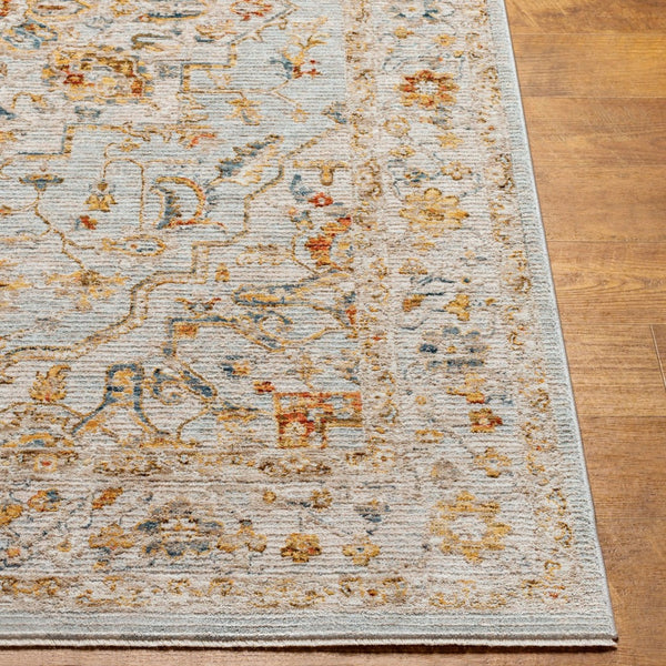 Livabliss Reina Traditional Medallion Area Rug Turkey Woven Polyester Medium Pile Fringe Trim Light Gray, Cre 10' x 13'11" REN2304-1014