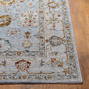 Livabliss Reina Traditional Polyester Area Rug with High Low Pile and Fringe for Formal Living Rooms Light Gray, Cre 2'7" x 3'11" REN2306-274