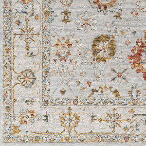 Livabliss Reina Traditional Polyester Area Rug with High Low Pile and Fringe for Formal Dining Light Gray, Cre 10' x 13'11" REN2307-1014