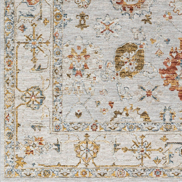 Livabliss Reina Traditional Polyester Area Rug with High Low Pile and Fringe for Formal Dining Light Gray, Cre 10' x 13'11" REN2307-1014