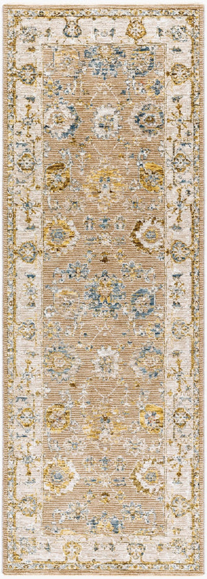 Livabliss Reina Traditional Fringe Area Rug Machine Woven Polyester for Large Living Spaces Tan, Light Brow 2'7" x 7'3" REN2308-2773