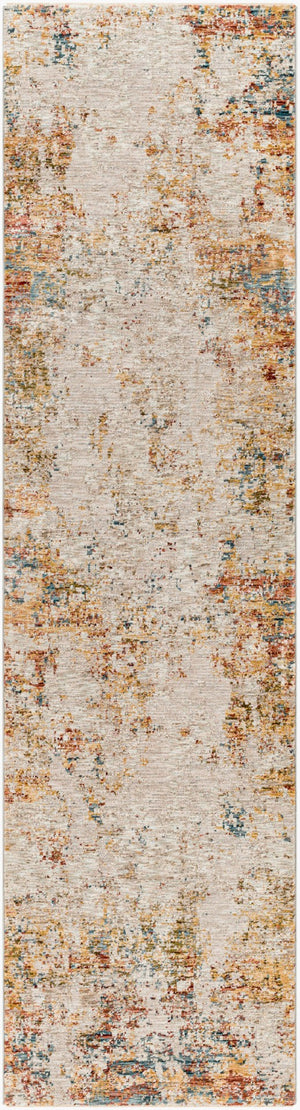 Livabliss Reina Machine Woven Polyester Area Rug with Fringe Detail for Living and Dining Rooms Light Gray, Cre 2'7" x 10' REN2311-2710