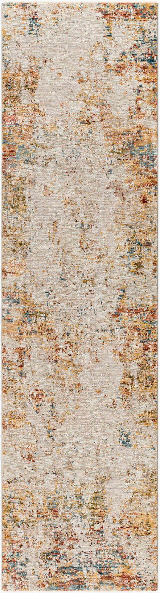 Livabliss Reina Machine Woven Polyester Area Rug with Fringe Detail for Living and Dining Rooms Light Gray, Cre 2'7" x 10' REN2311-2710